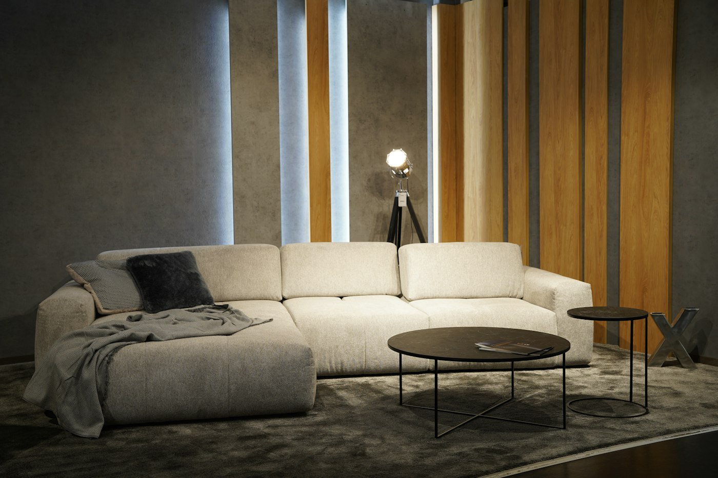Aspen three seater fabric sofa in a modern living room