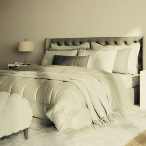 Milano tufted platform bed with headboard