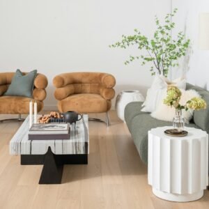 Sierra lounge armchair in a textured living room